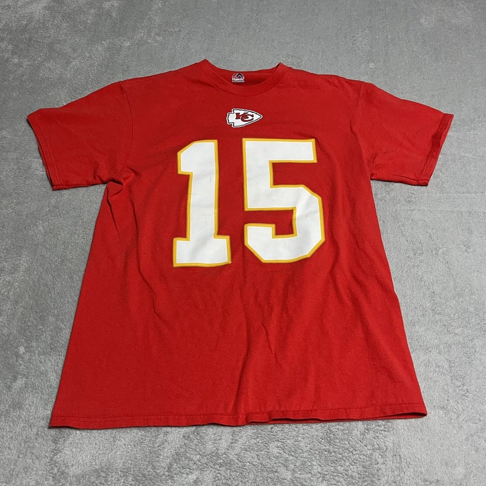 Kansas City‎ Chiefs Patrick Mahones Shirt Adult Medium 15 Red Cotton T Shirt